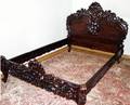 112094 CARVED MAHOGANY FRENCH STYLE QUEEN SIZE BED