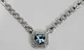 112082 3CT AQUAMARINE  4CT DIAMOND PENDANT NECKLACE