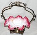 111206 VICTORIAN SILVERPLATE BASKET W FLUTED BOWL