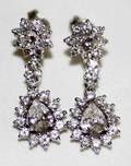 110156 WHITE GOLD  CLUSTER DIAMOND EARRINGS
