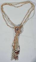 110147 MULTICOLOR SEED PEARL  SILVER NECKLACE L48