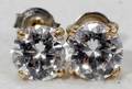 110122 14K YELLOW GOLD  DIAMOND STUD EARRINGS PAIR
