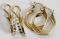 110144 14K YELLOW GOLD  DIAMOND HOOP EARRINGS