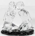 032159 MURANO GLASS SCULPTURE BOY  GIRL KISSING