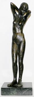 032148 LAURENE KERNER STANDING BRONZE FEMALE NUDE