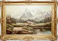 031302 FRANZ OIL ON CANVAS ALPS SETTING WCHALET