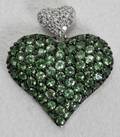 031270 18K GOLD  TSAVORITE HEARTSHAPED PENDANT