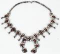 031287 INDIAN SILVER  CORAL SQUASH BLOSSOM NECKLACE