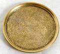 030150 FIRED GOLD PORCELAIN FOOTED TRIVET SIGNED