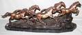 022133 BRONZE SCULPTURE OF FIVE RUNNING MUSTANGS