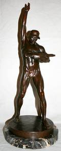 012129 BRONZE SEMINUDE GERMAN STYLE SOLDIER 1965