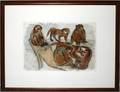 012119 CHARLES CULVER WATERCOLOR ON PAPER MONKEYS
