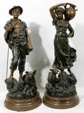 011253 AFTER RAPHANEL SPELTER FIGURES BERGERE  MATE