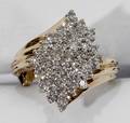 010132 14K YELLOW GOLD  DIAMOND LADIES DINNER RING