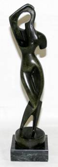 122145 AFTER ARCHIPENKO BRONZE SCULPTURE LADY COMBING