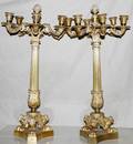 112105 FRENCH EMPIRE DORE BRONZE CANDELABRA H23