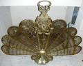 111235 FRENCH BRASS FIRE SCREEN H29 W OPENS TO 34