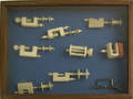 Carved ivory bone and steel winding clamps 19th c