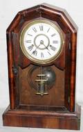 041271 VICTORIAN ROSEWOOD MANTLE CLOCK H18 W11