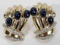 032199 60CT CABOCHON SAPPHIRE CLIP EARRINGS L13