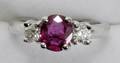 032196 12CT RUBY  5CT SIDE DIAMOND RING
