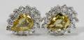 032193 10CT CANARY SAPPHIRE  5CT DIAMOND EARRINGS