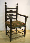 New Jersey William  Mary 4slat ladderback armchair ca 1730