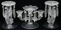 031342 PRESSED GLASS CANDELABRUM  CANDLESTICKS