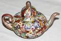 031338 VENETIAN MILLEFLEUR GLASS MINIATURE TEAPOT