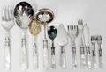 031336 MOTHEROFPEARL  STAINLESS SERVING PIECES