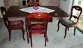 021271 MAHOGANY DROPLEAF DINING TABLE  FOUR CHAIRS