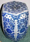 021256 CHINESE BLUE  WHITE PORCELAIN GARDEN STOOL