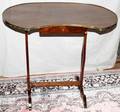 012144 ANTIQUE ENGLISH CROTCH MAHOGANY TABLE
