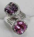 010187 14K GOLD DIAMOND  PINK  AMETHYST RING