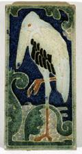 122211 GRUEBY STYLE POTTERY STORK TILE UNMARKED