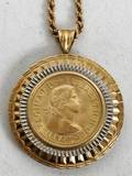 121332 1958 QUEEN ELIZABETH GOLD SOVEREIGN COINCHAIN