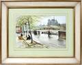 112143 AMALIO WATERCOLOR NOTRE DAME  SEINE RIVER