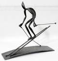 111276 HERMAN SCHWAGERIET IRON SCULPTURE OF A SKIER