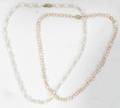 110238 APRICOT  WHITE BIWA PEARL  GOLD NECKLACES