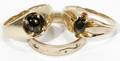 110214 14K GOLD  TIGER EYE STONE RINGS  GOLD BAND