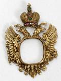 110204 GOLD EMERALD RUBY EAGLE  CROWN PENDANT