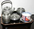 041341 JAPANESE LACQUER FOOTED TRAY TEAPOT 