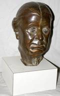 040267 STUART HOLMES BRONZE SCULPTURAL HEAD OF WOMAN