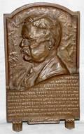 031371 PATINATED METAL RELIEF PLAQUE ROOSEVELT