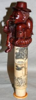 020239 CHINESE ROSEWOOD  IVORY MATCH STICK HOLDER