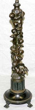 012183 GUSTAV GURSCHNER BRONZE SCULPTURE LAMP C1920