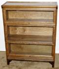 012207 OAK THREESECTION BARRISTER BOOKCASE H445
