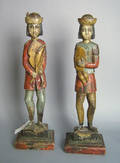 Pair of carved and painted figures