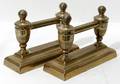 011344 ENGLISH BRASS FIRE DOGS C1800 H6 L8
