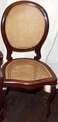 010250 QUEEN ANNE STYLE MAHOGANY  CANE DINING CHAIRS